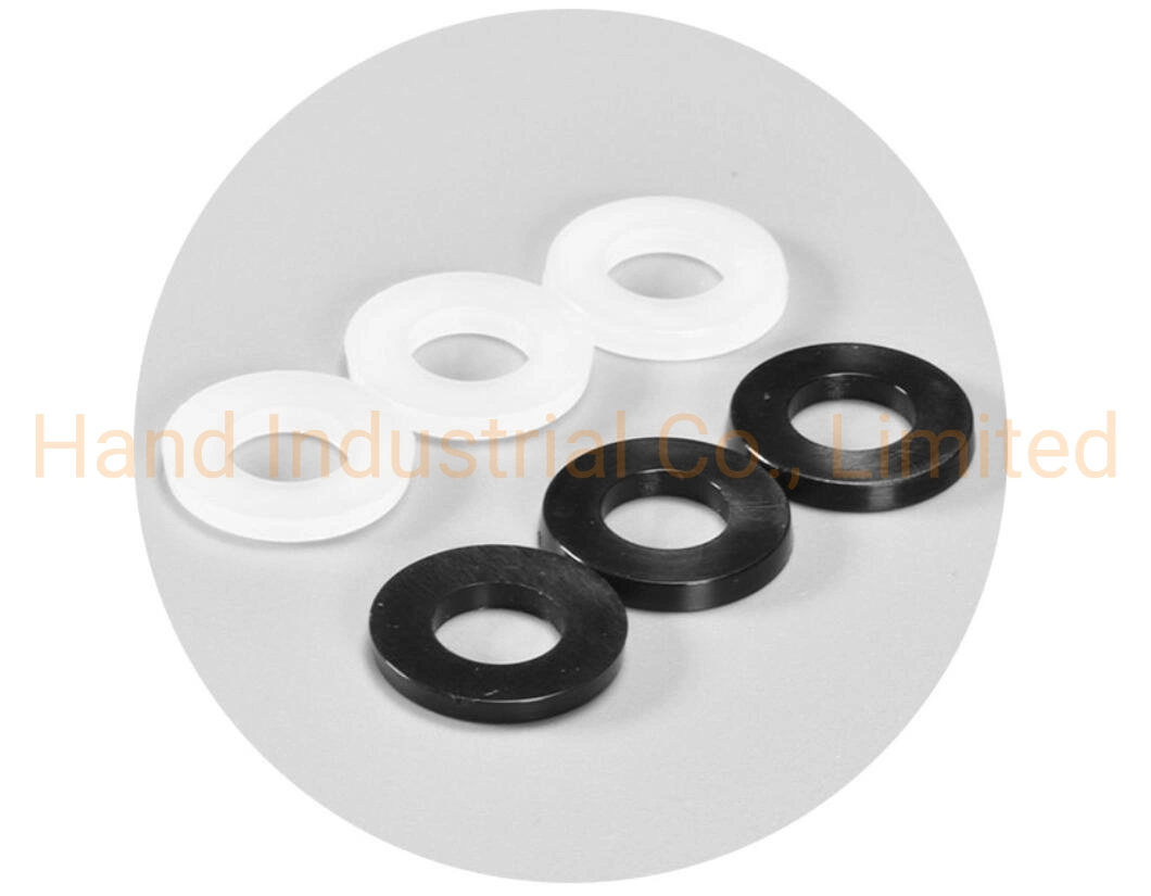 Good Insulation Resistance Customized Sizes Black and White Nylon Plastic Flat Washers Gaskets for Electric Equipment