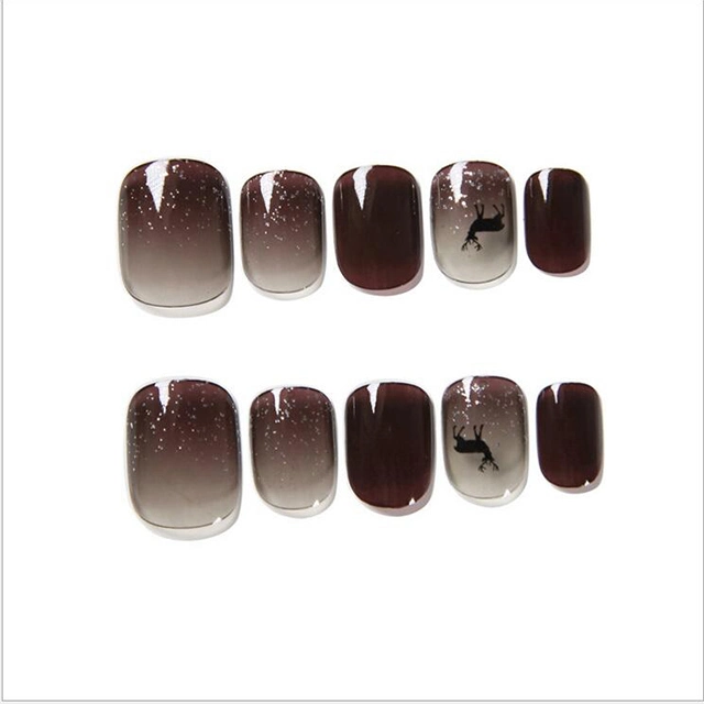 Semi-Transparent Black Elk Wearable Products Japanese Summer Removable Iced Bean Paste False Nails