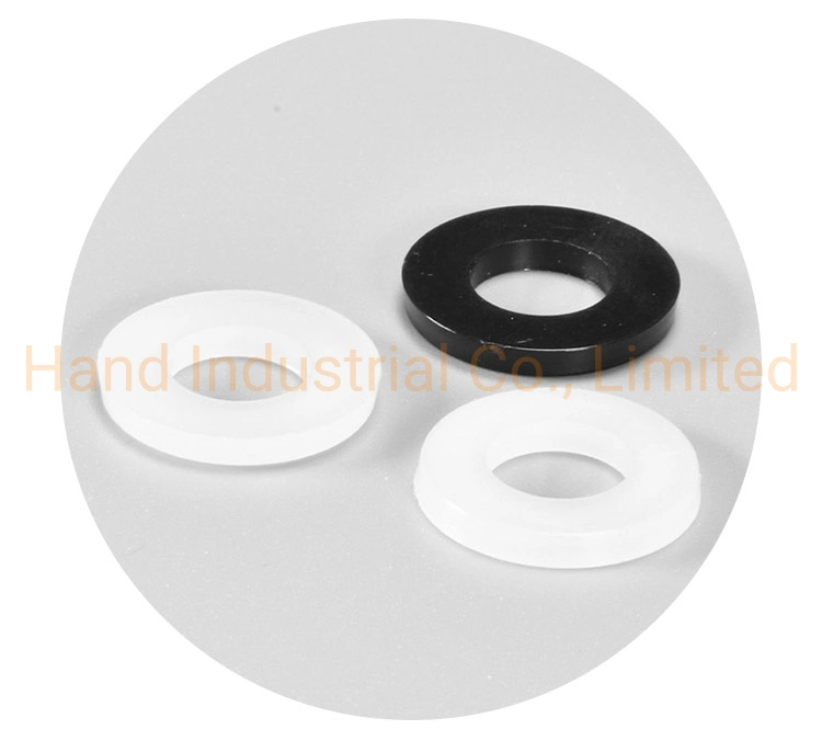 Good Insulation Resistance Customized Sizes Black and White Nylon Plastic Flat Washers Gaskets for Electric Equipment