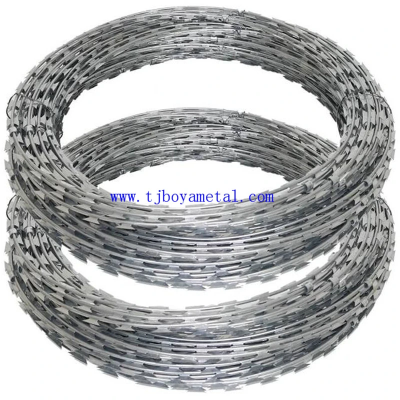 PVC Coated, Hot Dipped Galvanized/Electro Galvanized Razor Barbed Wire/Alambre De Trinchera