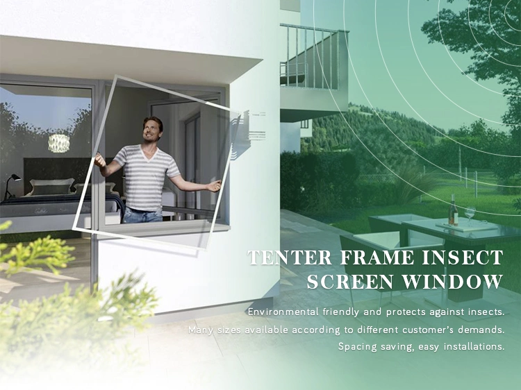 Aluminum Frame Fiberglass Screen Trackless Retractable Screen Door Flyscreen Sliding Door