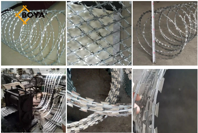 PVC Coated, Hot Dipped Galvanized/Electro Galvanized Razor Barbed Wire/Alambre De Trinchera