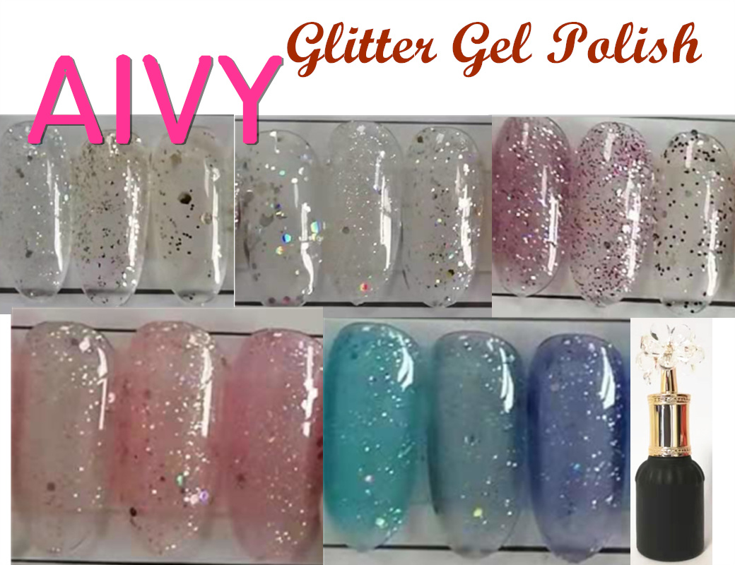 Aivy Nail Art Best Selling Products of Color Platinum Gel Diamond Supper Glitter Starry Gel Nail Designs Platinum Nail Polish
