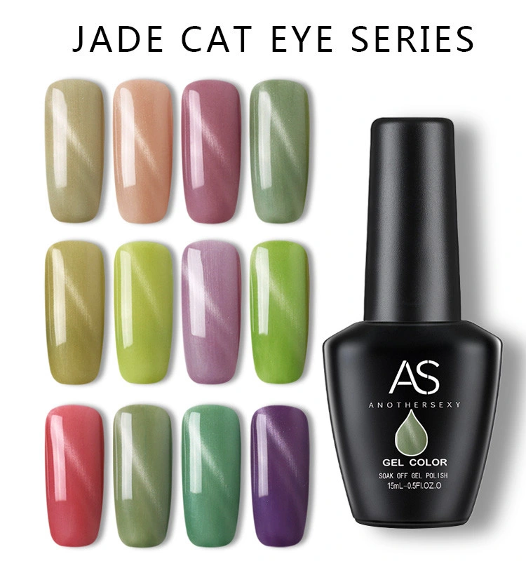 Beautiful 12 Jade Jewelry Color LED Cat Eye Nail Gel Three Step Gel Polish
