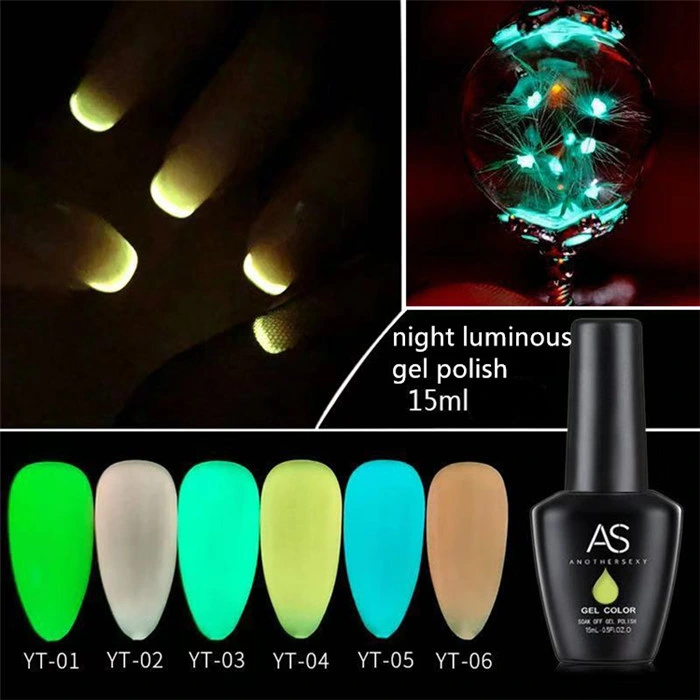 Private Brand 15ml Night Luminous Color Nail Art Gel Polish, Manicure UV Varnish Supplies