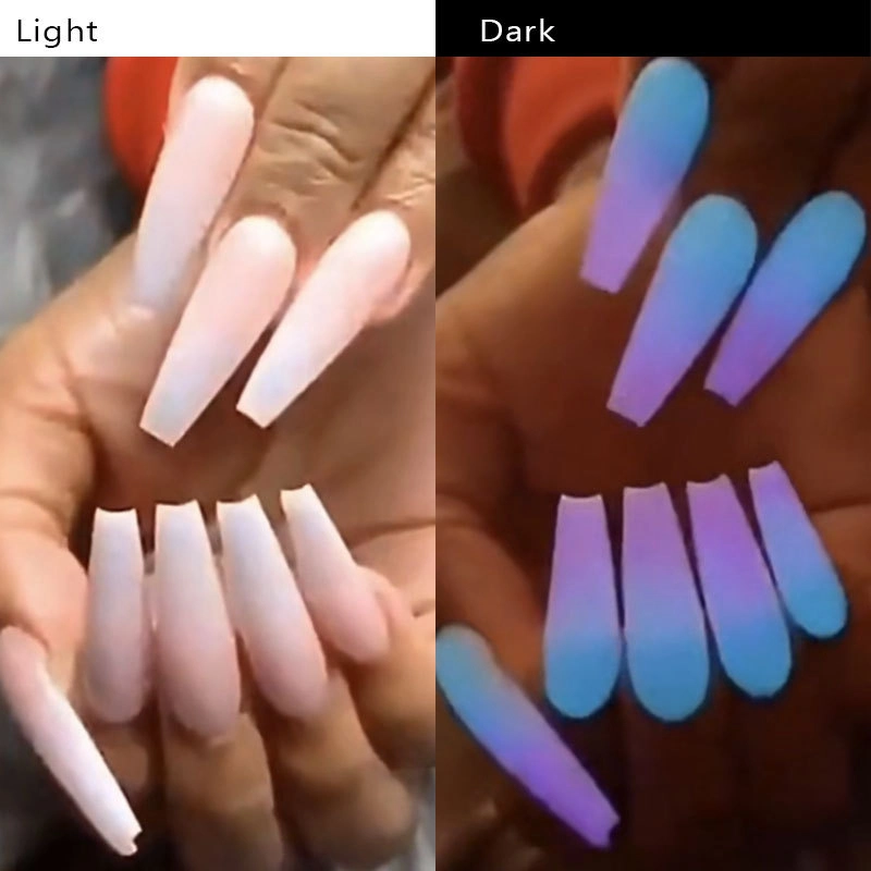 15ml Private Label Night Glitter, Dark Luminous Nail Extension Gel, Acrylic Poly Builder LED UV Gel for DIY