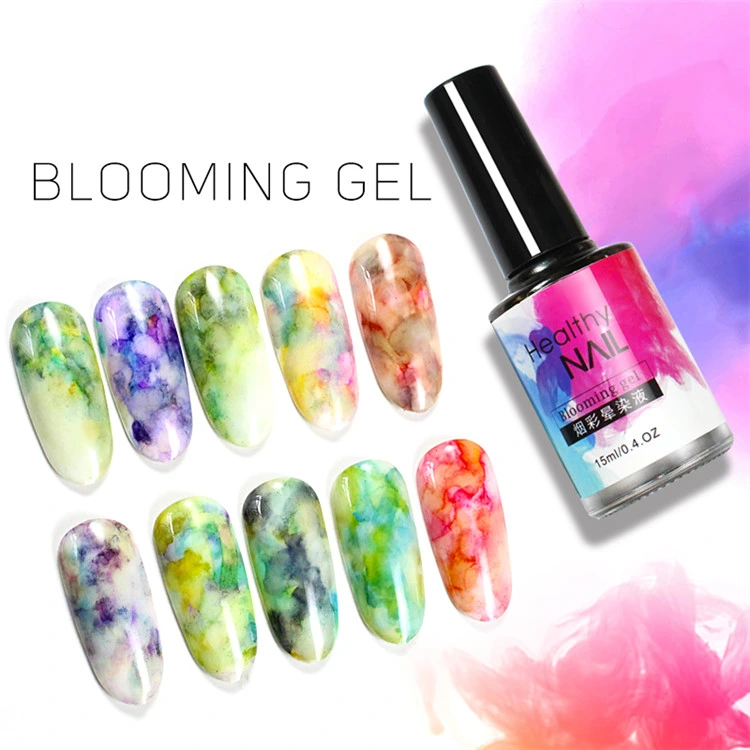 12 Color OEM Art Liquid Blooming Gel Polish Neon Nail Marble Ink Liquid