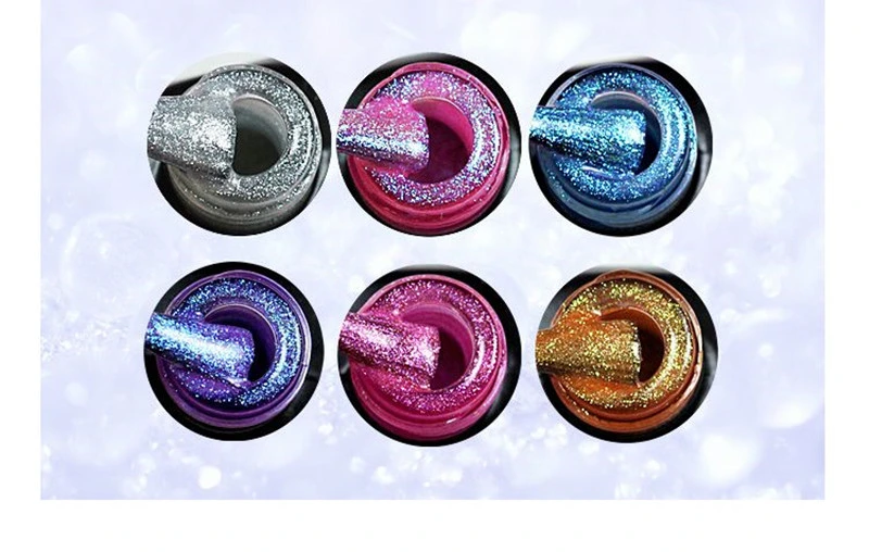 15ml 6 Color Wholesale Private Label LED UV Glitter Nail Gel Polish for Nail Salon Beauty