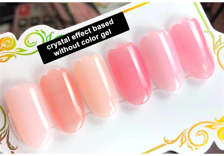 Private Logo 2019 Popular Long Lasting Crystal Nude Jade Pink Color Nail Gel Polish Vanish Kit
