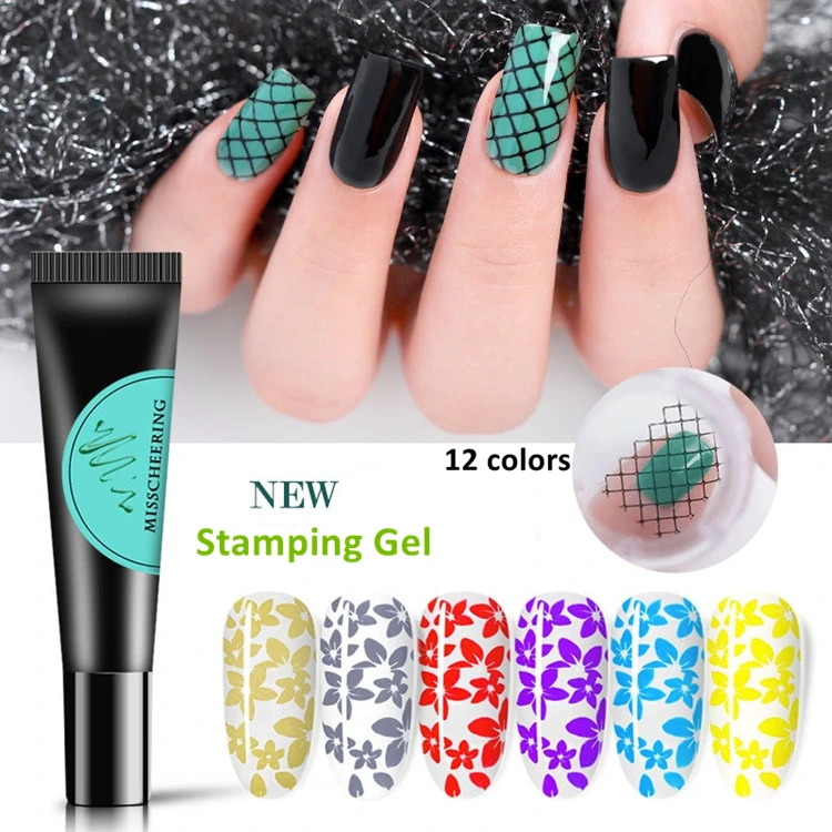 Bulk 12 Color Stamping&Printing Nail Art Gel System for Nail Beauty Design