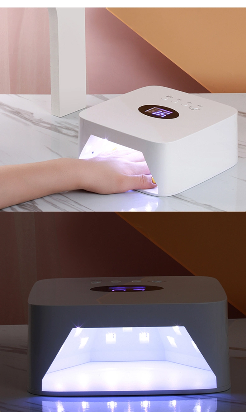 54W Square Rechargeable Cordless Nail Polish Gel Dryer Manicure Lamp Fast Curing and Painless with Timer