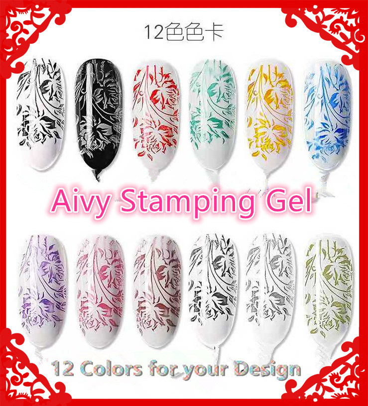 Stamping Gel Factory UV Gel Nails Free Samples Aivy Nail Stamping Gel UV LED Polish Gel Nails