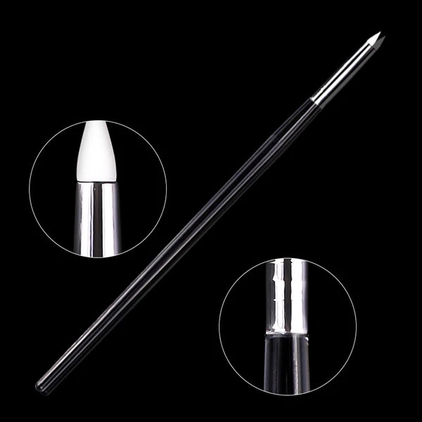 5PCS/Set Silicone Head Nail Nails Manicure Tool Gel Polish Nail Art Pen Brushes with Acrylic Handle