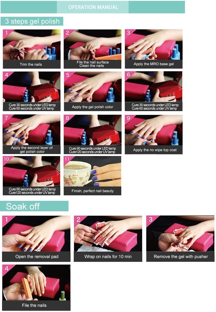 Free Sample Popular 3 Step UV/LED Gel Polish for Nail Salon