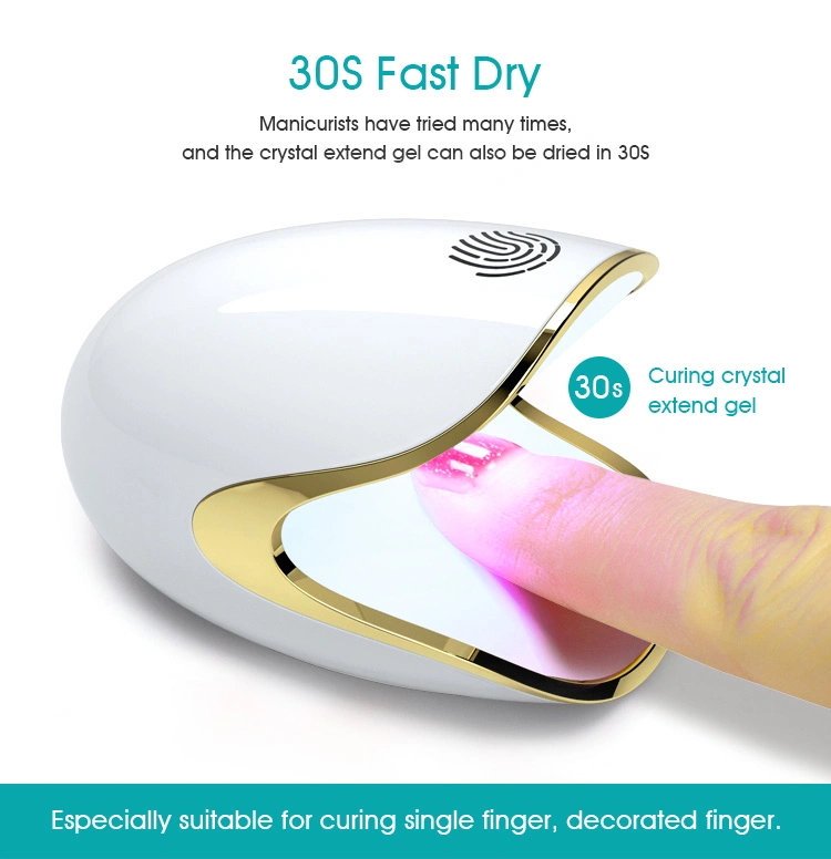 Touch Mini Gel UV Nail Lamp Polish Dryer Round Cute USB 6W 3LED Beads White Cyan