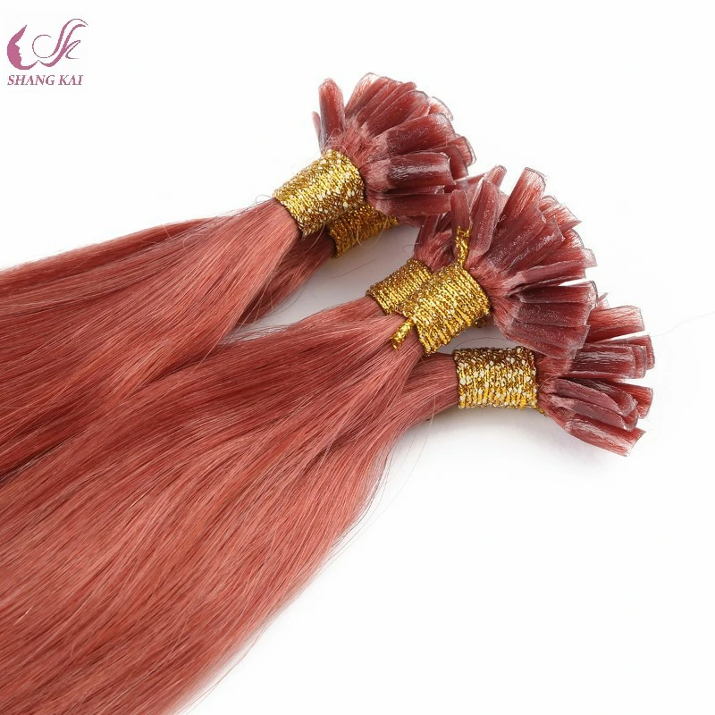 Pink Color Brazilian Virgin Remy Thick End Nail/U-Tip Hair Extension