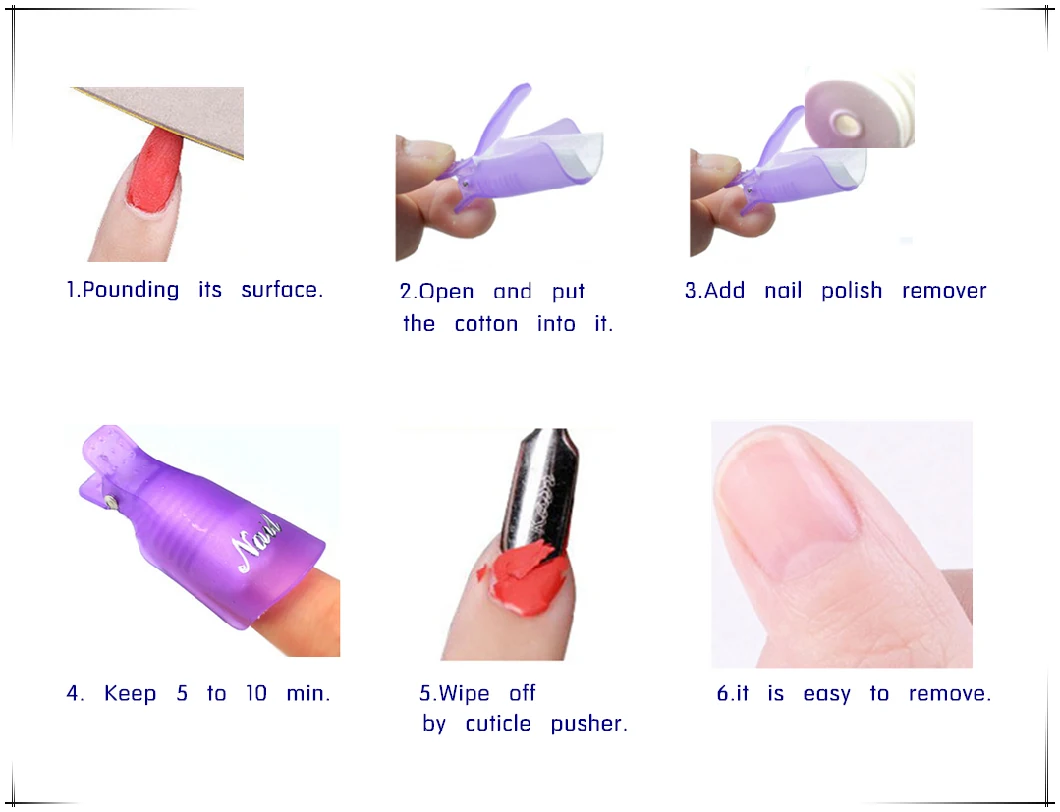 Popular Nail Art UV Gel Polish Remover Reusable Keeper