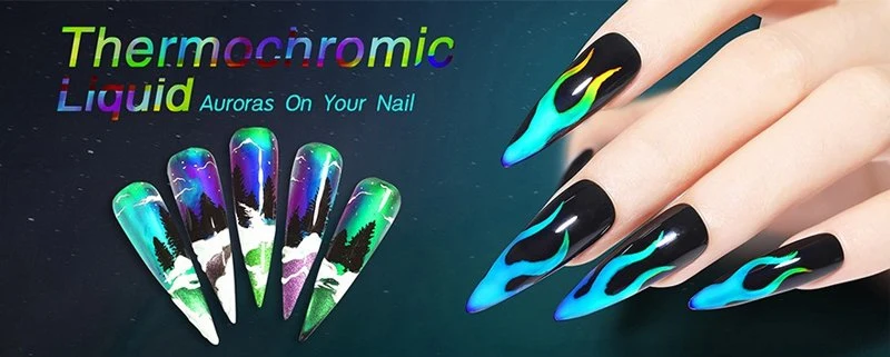 Thermochromic Liquid Crystal Mood Color-Changing Gel Polish Nail Art Colorful Temperature Changing Liquid