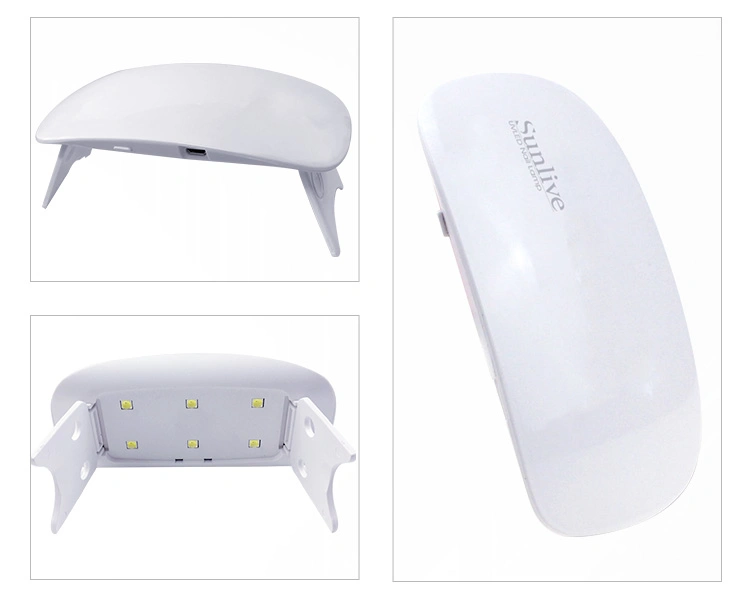 Mini Pink White Gel Lamps LED UV Nail Light Polish Nail Dryer Foldable Phone Size