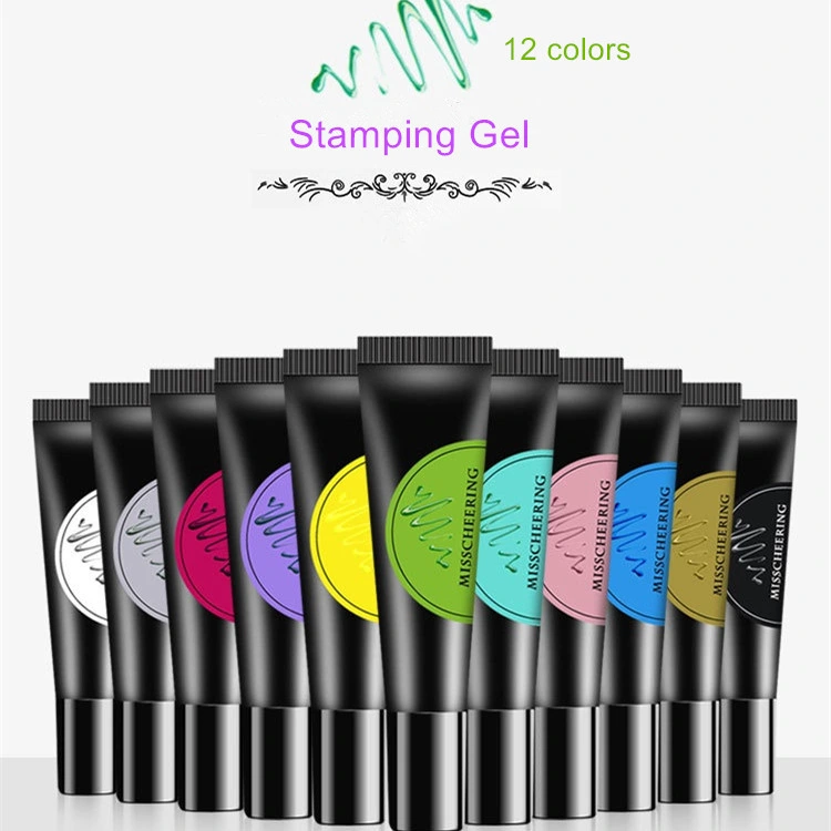 Bulk 12 Color Stamping&Printing Nail Art Gel System for Nail Beauty Design