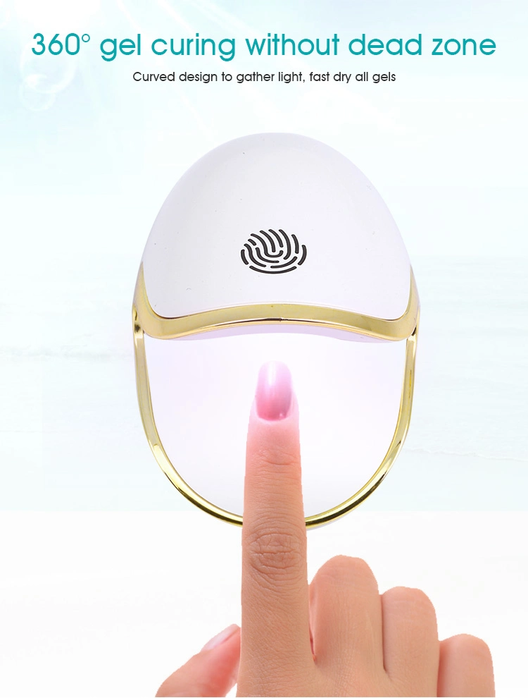 Touch Mini Gel UV Nail Lamp Polish Dryer Round Cute USB 6W 3LED Beads White Cyan