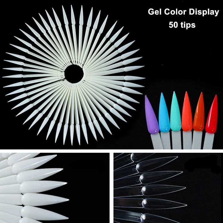 50 Tips Fan-Shape Manicure Practice Chart Tool/ Nail Art Gel Polish Color Display Card
