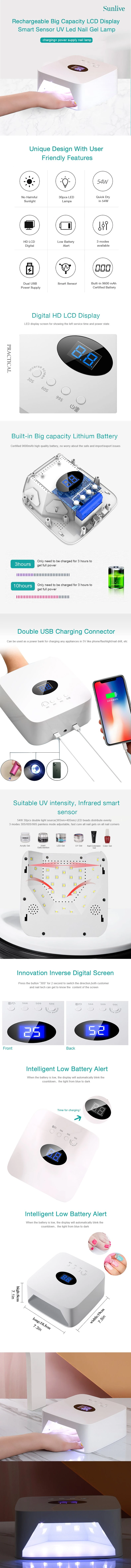 Professional Portable Manicure Kit Gel Nail Polish UV LED Nail Dryer Machine