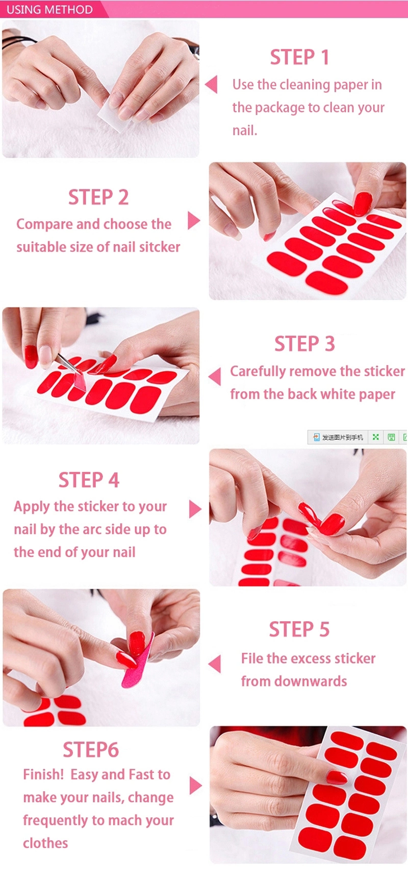 Wholesale Custom Nail Wraps Nail Sticker Fullcover Nail Polish Sticker