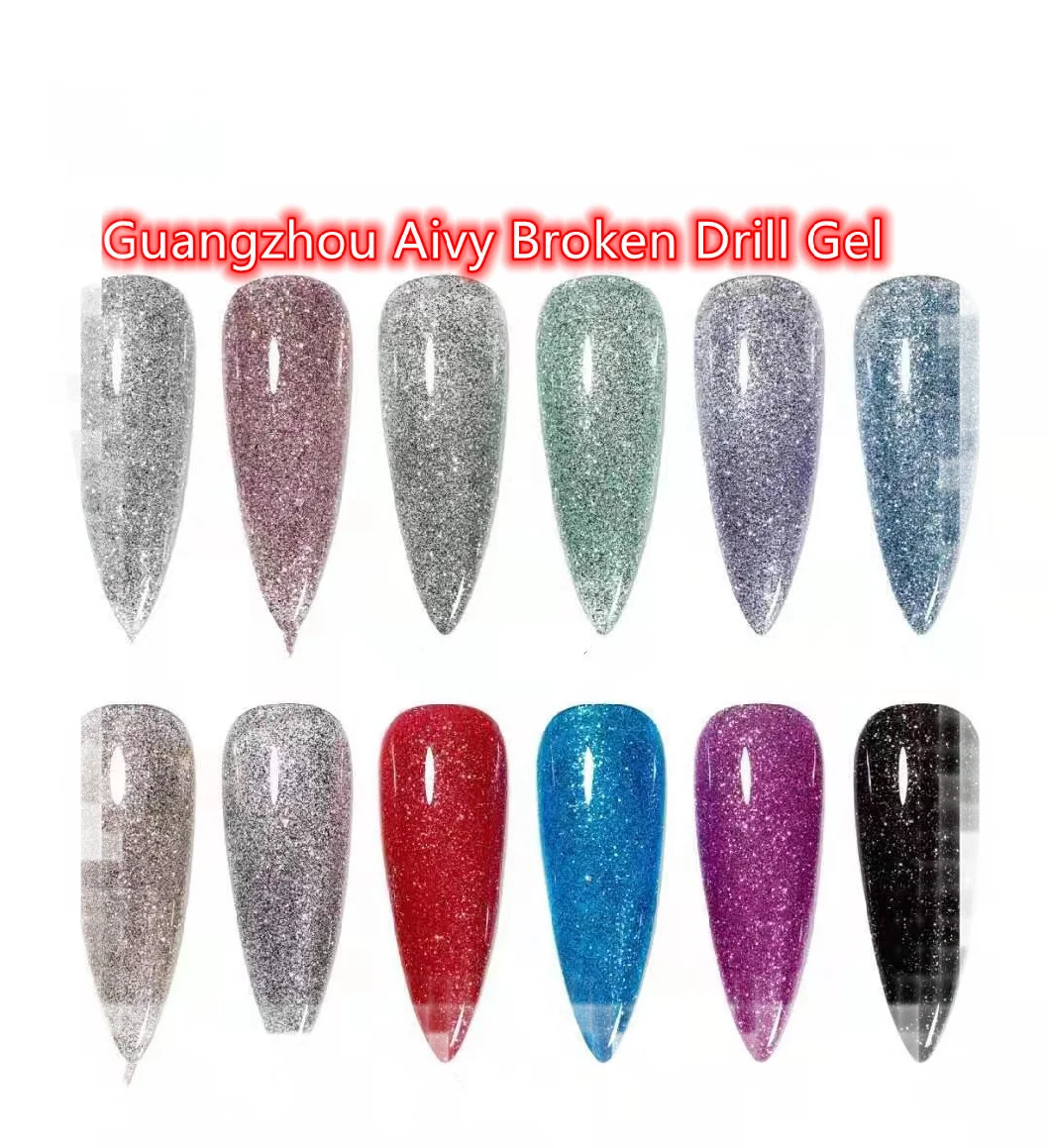 2021 Hot Sale Nail Art Design 12 Colors Broken Drill Gel UV Gel Polish