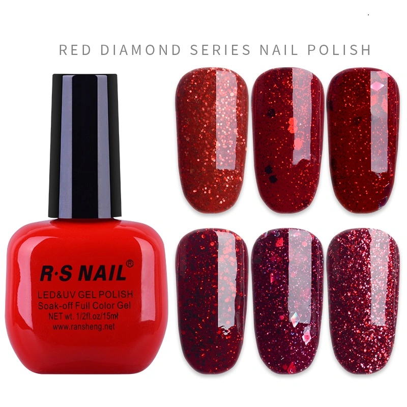 Ransheng New Product Red Diamond Color Gel Polish