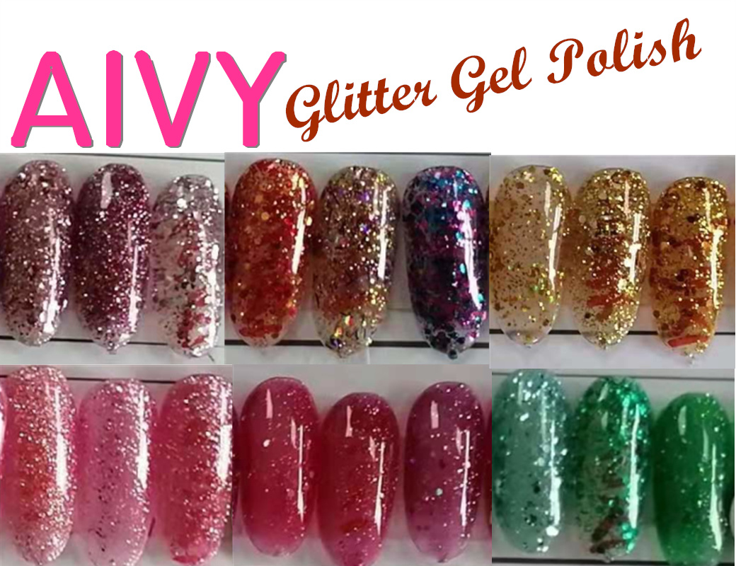 Aivy Color Glitter Nail UV Gel Polish Free Sample Cheap Shipping 15ml