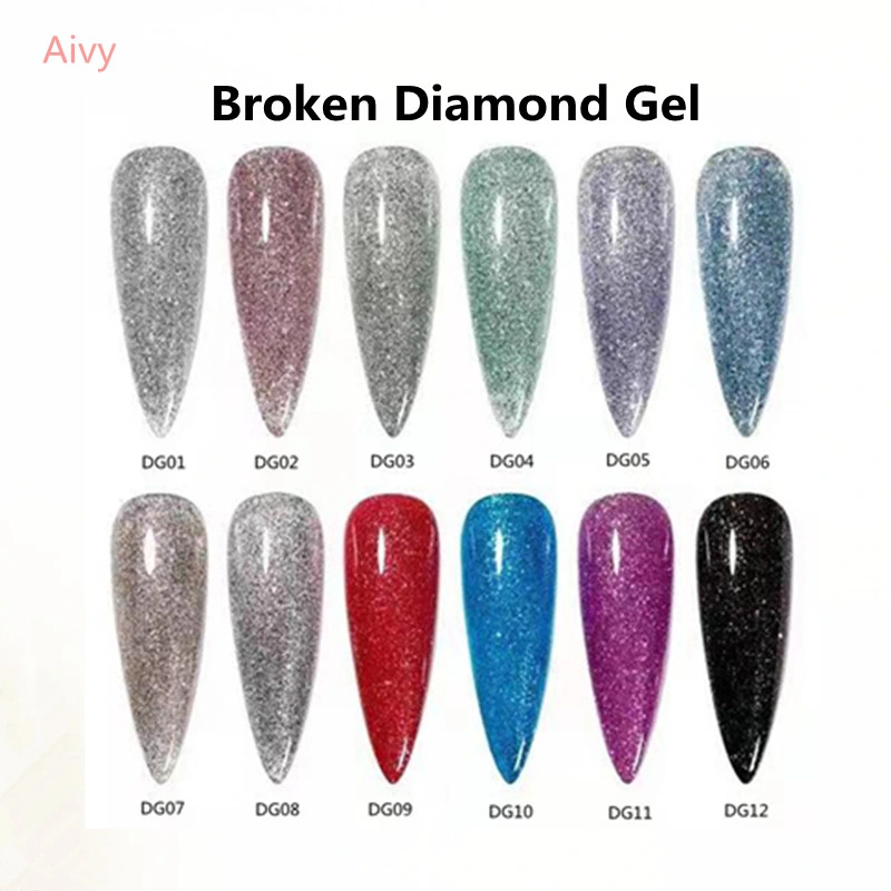Shiny Crystal Nail Polish Gel Broken Diamond Gel
