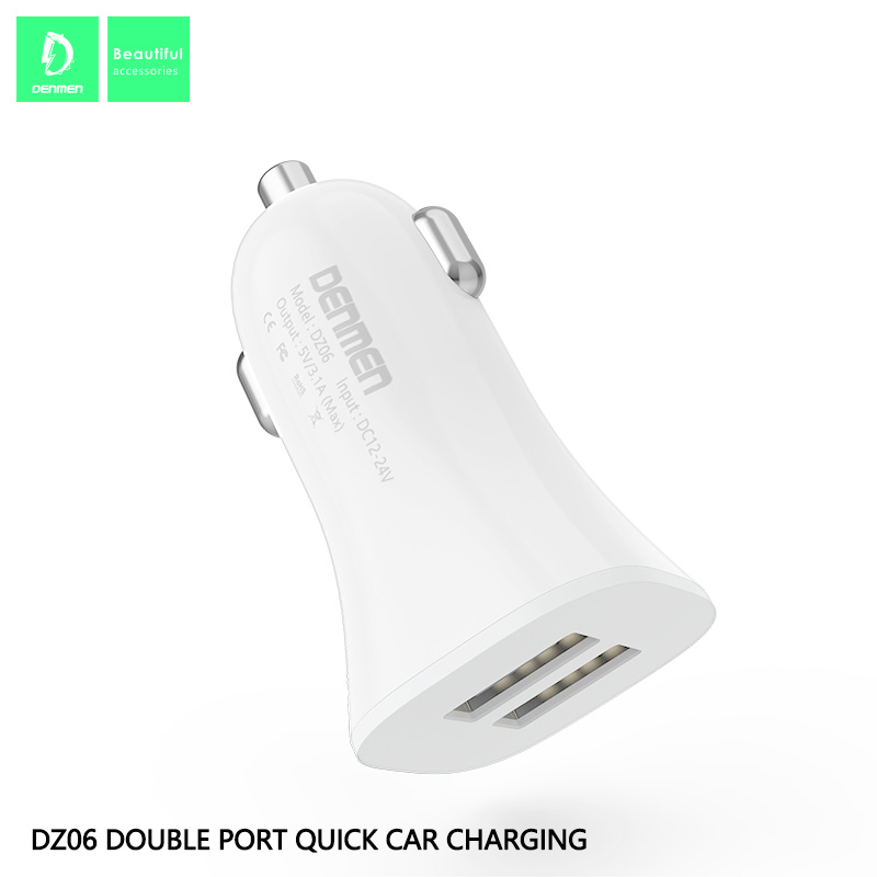 Dz06 Smart Mobile Phone Electric Dual USB 3.1A 15W Car Charger for Mobile Phone Accessories