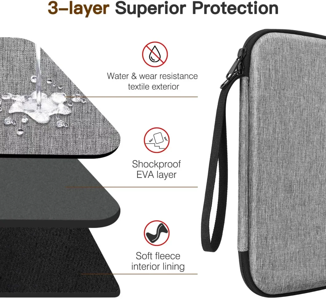 Neoprene Sleeve Case for Laptop Leather Stand Cover Portable Notebook Protector Bag