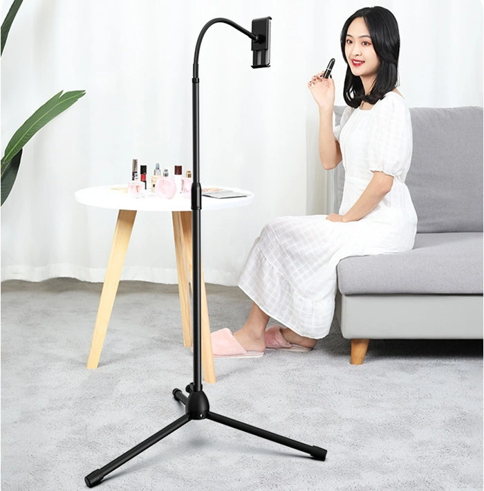 Floor Tripod Stand Retractable Mobile Phone and Tablet Support Bracket