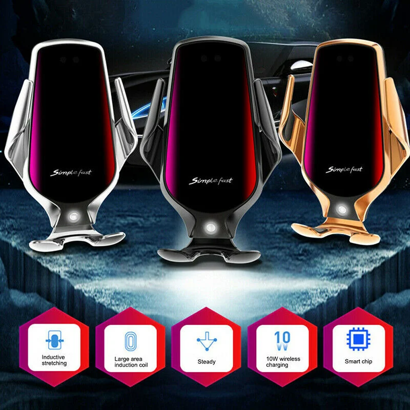 R3 Gravity Phone Car Holder Wireless Car Charger Stand Fast Charging Car Phone Holder