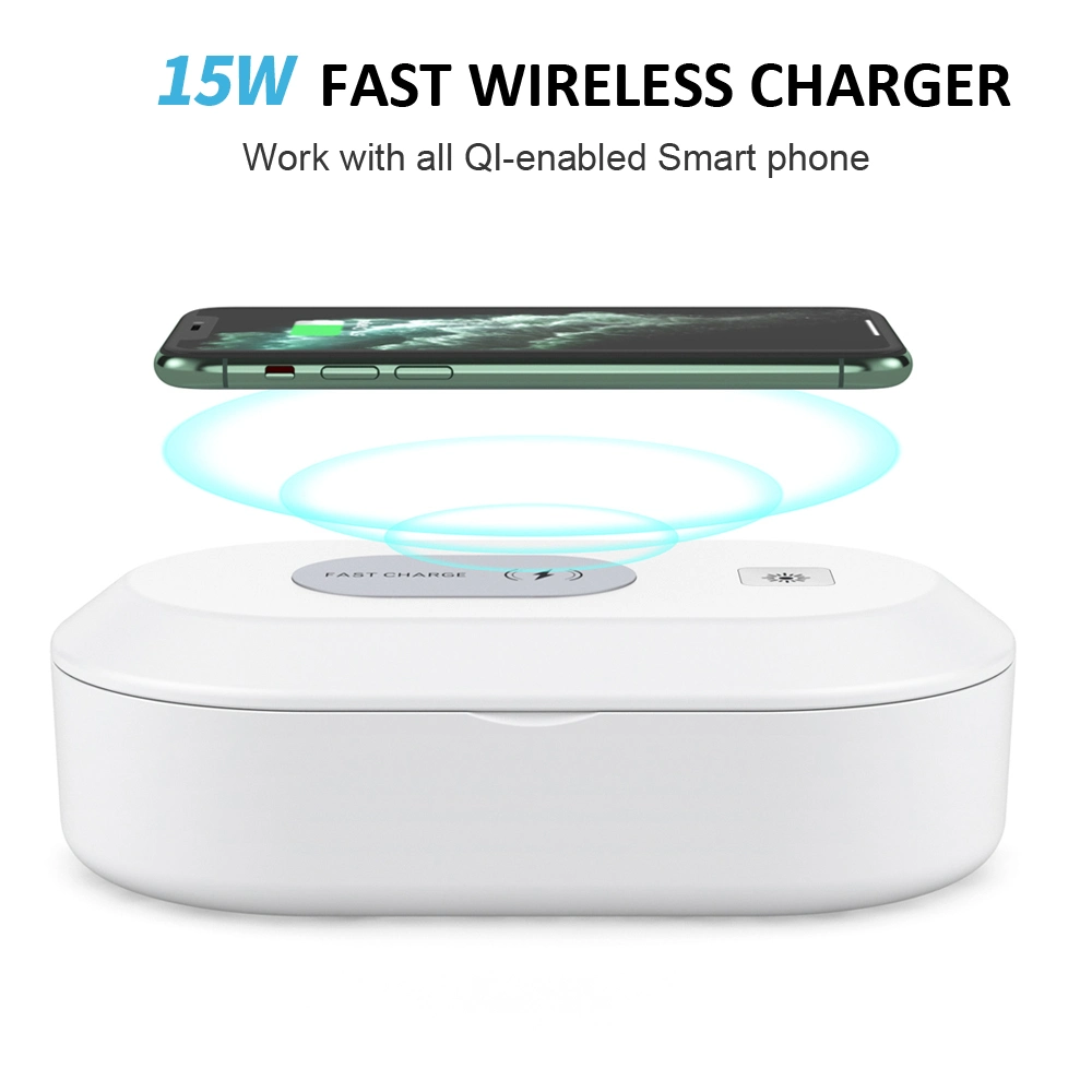 Hot Selling Portable UV Sterilizer Box Mobile Phones Sanitizer Case Wireless Power Bank with Wireless Charger 10W for Mobile Phone Accessories