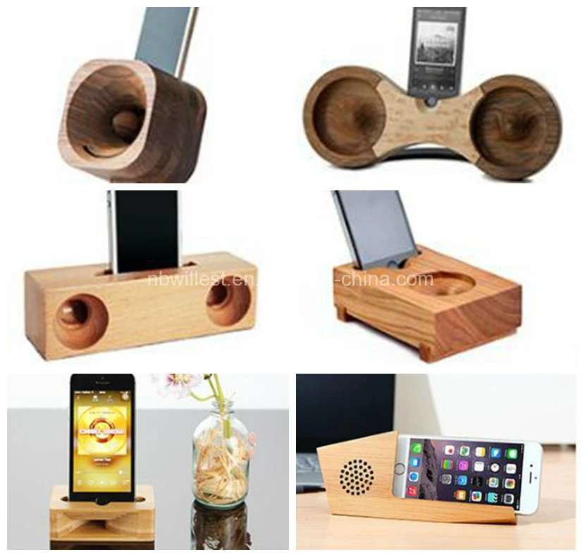 Wood Phone Holder and Cute Phone Stand for iPhone 6 6s 7 8 X Plus, iPad and Tablets, Bamboo Desk Organizer Accessories
