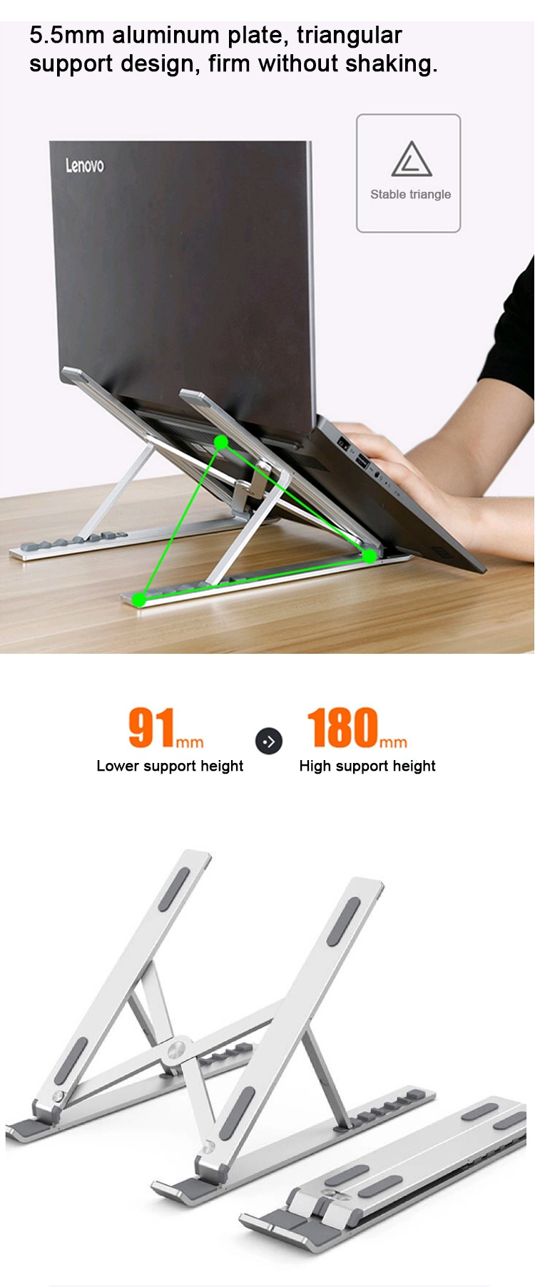 Portable Aluminum Alloy Laptop Stand Tablet Stand Universal for MacBook