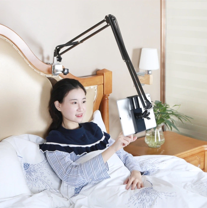 1.3m Adjustable Tablet Clip Stand Mobile Holder for Bed and Table