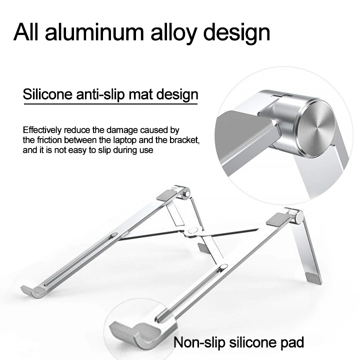 Laptop Stand Adjustable Aluminum Computer Accessories Riser Ergonomic Foldable Portable Notebook Stand Laptop Holder for Desk, Compatible with 10-15.6