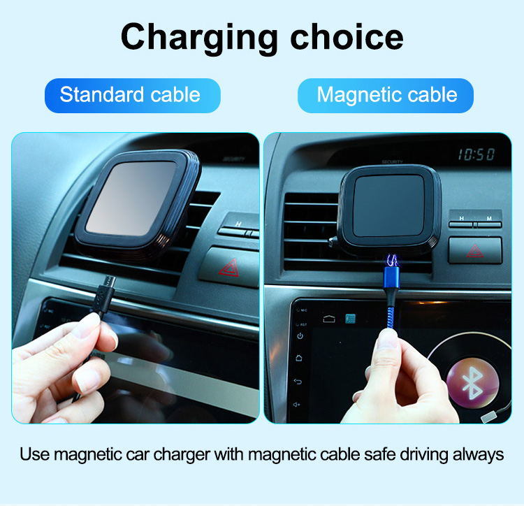 Tongyinhai Portable Universal Magnetic Attachable Qi Certified Fast Car Cell Phone Mount Wireless Charger Holder
