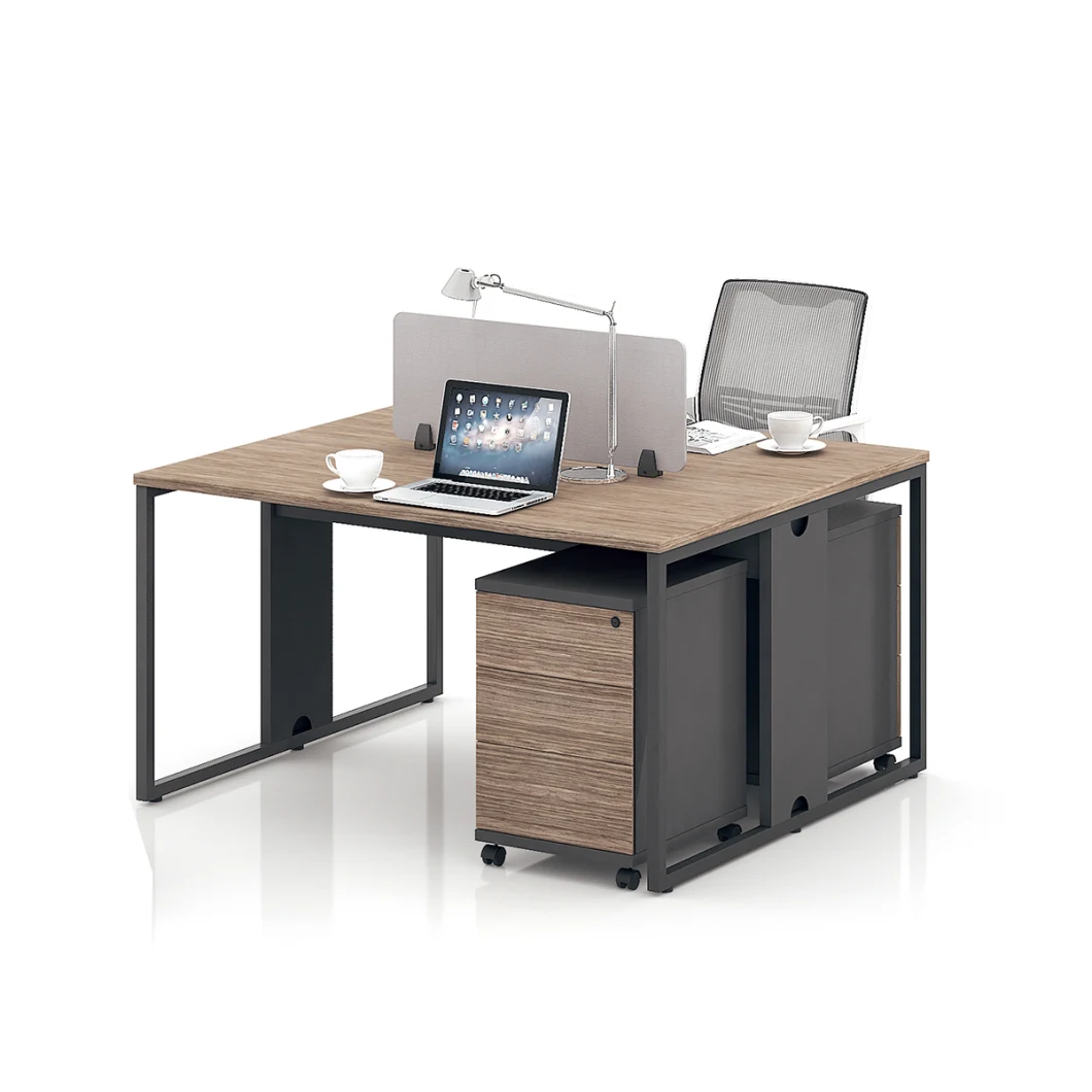 Convenient Mount MFC Wooden Workstation 2 Person Double Sided Office Desk with Drawers