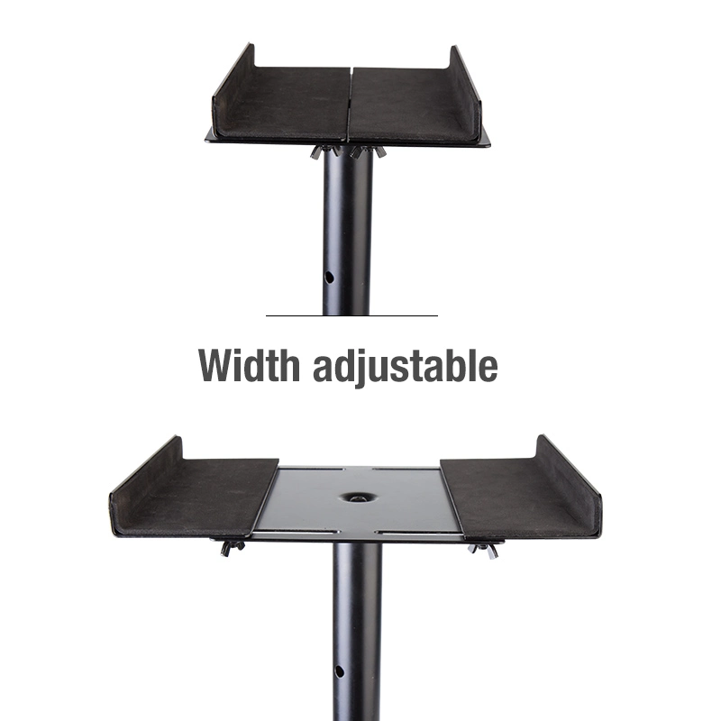 Desk Adjustable Black Floor Adjustable Bookshelf Speaker Stand for Studio Monitor Speaker