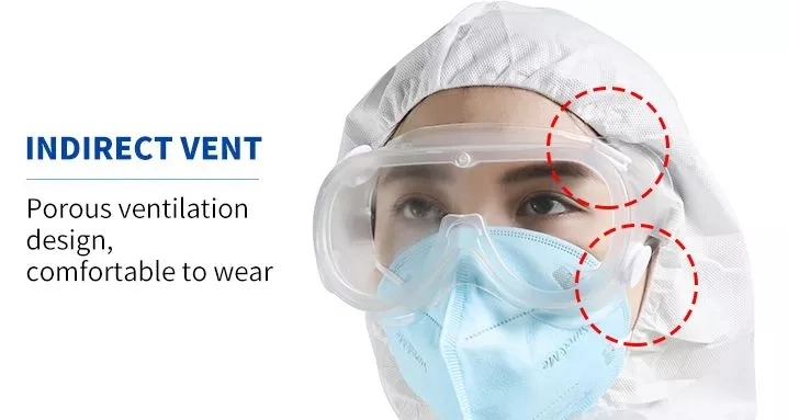 Anti Fog Anti Scratch Chemical Resistant Anti Dust Anti Impact Elastic Transparent Safety Goggles General