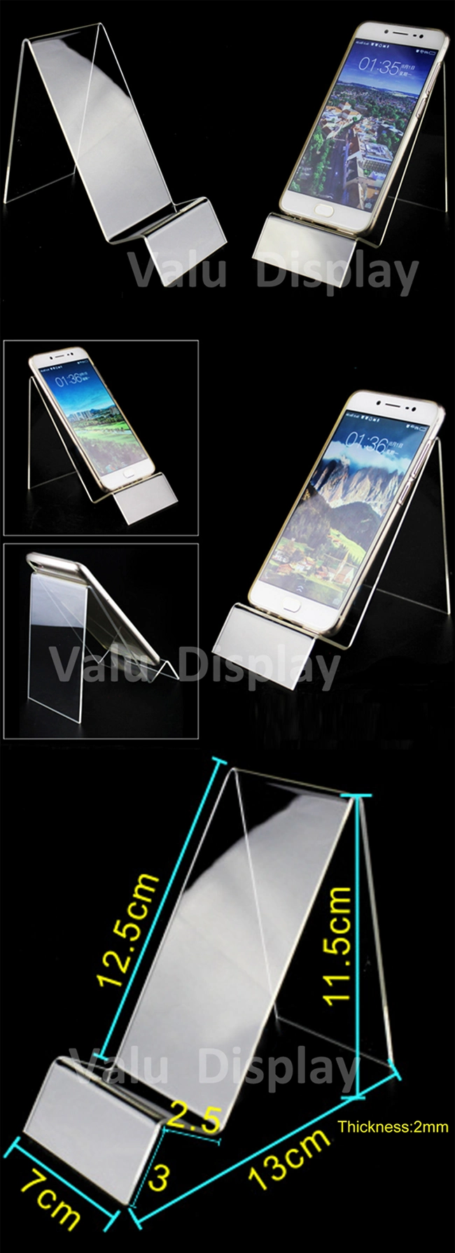 Acrylic Mobile Phone Display Stand Cellphone Display Holder Smartphone Stand