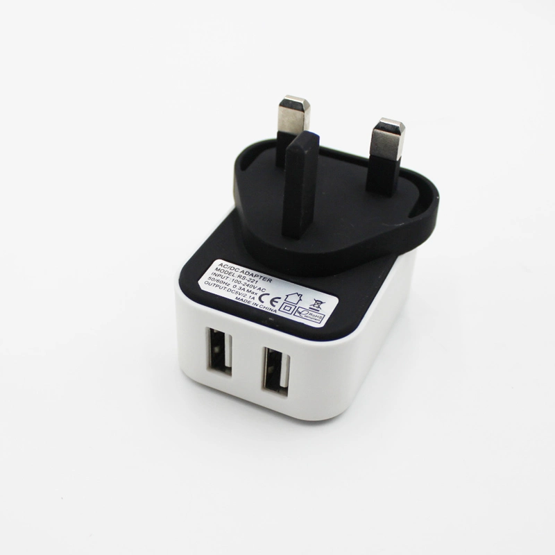 Factory Price Cell Phone Accessories 2 Ports USB Chargers UK Us Plug Wall Travel Charger