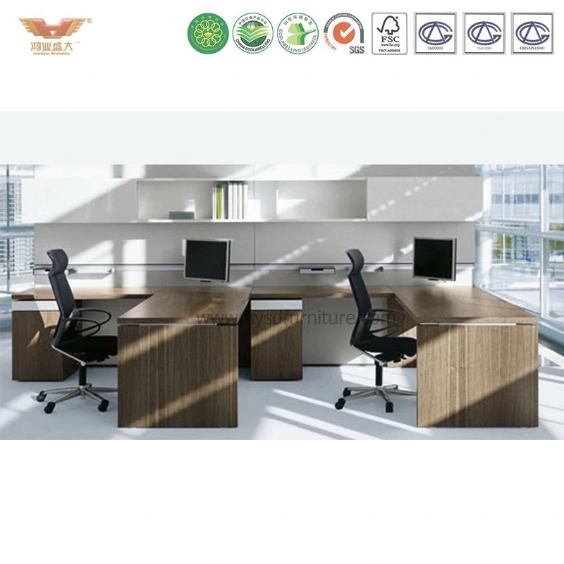 L Shaped Standard Height Covered Wooden Office Computer Workstation