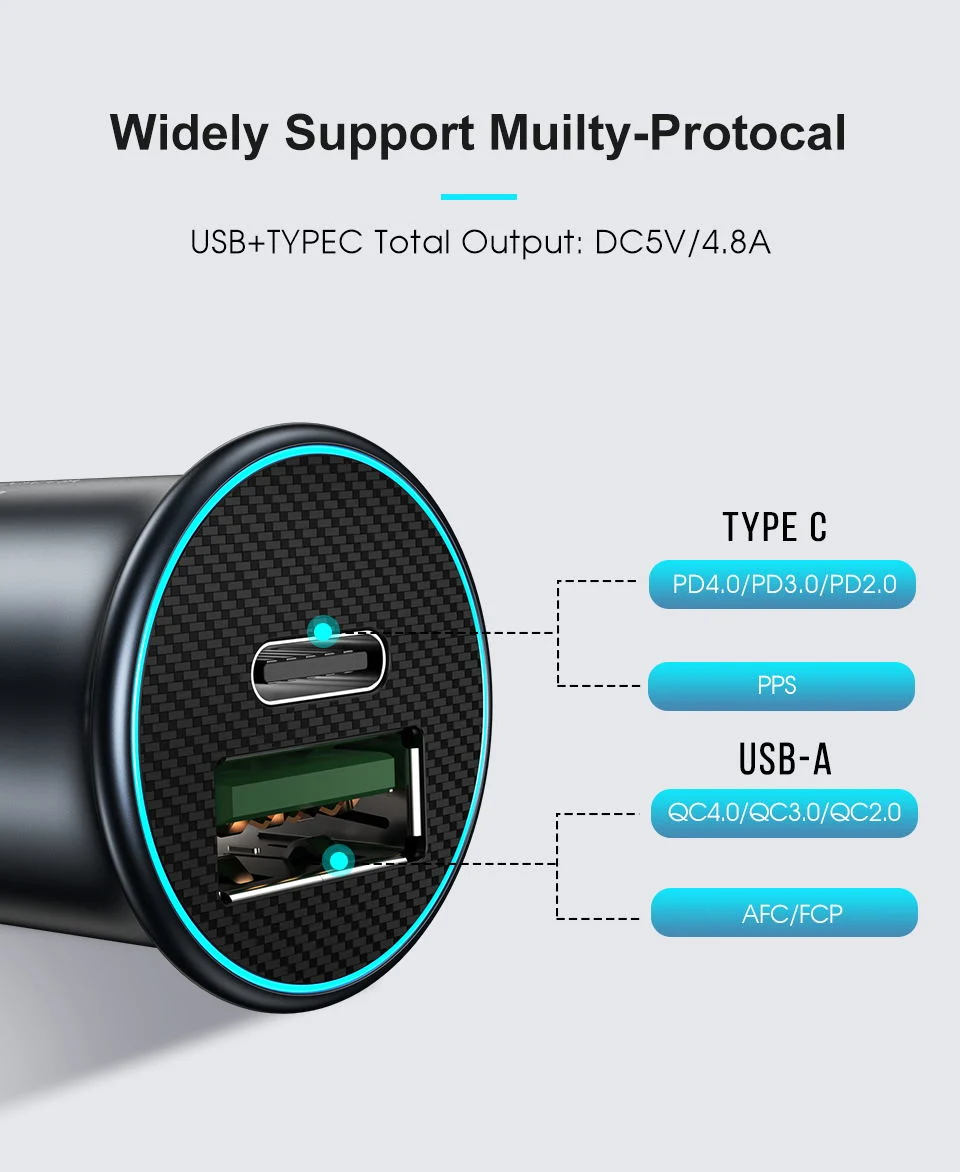 Wholesale Tongyinhai Mini 30W QC Qi 3.0 Fast Charging Wireless USB Car Charger Cell Phone Accessory