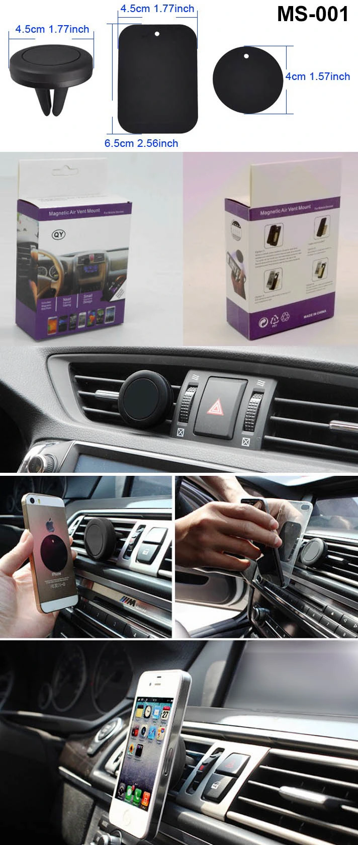 Car Mount Sticky Magnetic Mobile Stand Holder for Smart Phone iPhone GPS